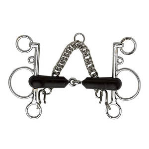 Mèche Pelham en caoutchouc articulé, mèche en acier inoxydable avec embout en caoutchouc, équipement d'entraînement équestre et de contrôle d'équitation - Product Image 2