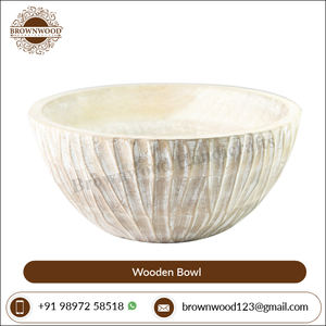 Cuenco decorativo de madera hecho a mano, cuenco de Mango de 12X12X5,5 pulgadas, Color blanco, diseño elegante de buena calidad - Product Image 2