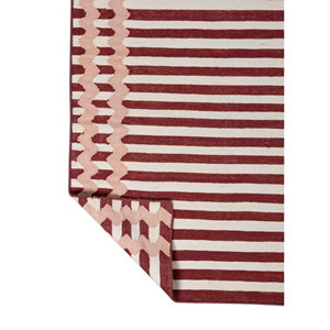 Classic Alhambra Red Orange Flat Weave Wool <b>Rugs</b> Striped Rectangle Jute <b>Rugs</b> for Home for Hallway Room Bedside Decor-ADWL-13291 - Product Image 5