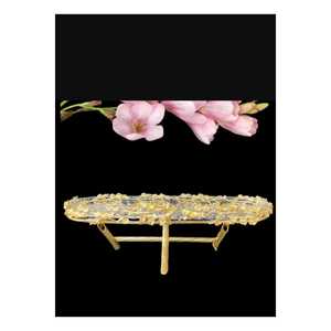 Bandeja de servicio de vidrio multicapa de latón de una sola capa Bandeja de presentación elegante - Product Image 1