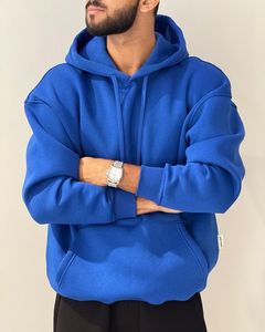 Sudaderas con capucha informales de invierno para hombre, color sólido, ajuste Regular, 100% algodón, diseño de bolsillo de alta calidad - Product Image 4