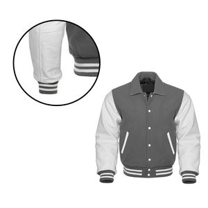 Personalizado de lujo negro Varsity Chaquetas Chaqueta de los hombres de manga de cuero Letterman Varsity chaqueta para los hombres - Product Image 5
