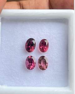 Lote de turmalina rosa natural. Lote de turmalina ovalada facetada. - Product Image 4