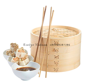 Ensemble de cuiseur vapeur en bambou biologique/Panier vapeur en bambou vietnamien pour la nourriture, le riz et les légumes Prix bon marché au Vietnam Eco2go - Product Image 3