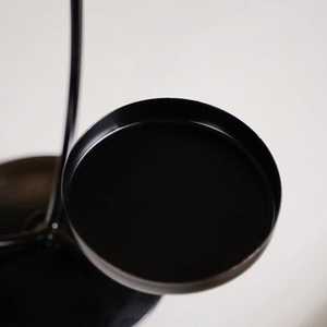 Soporte de vela de metal negro hecho a mano | Soporte de vela de pilar de 3 niveles para decoración del hogar, bodas y eventos | Soporte de vela de hierro moderno - Product Image 3