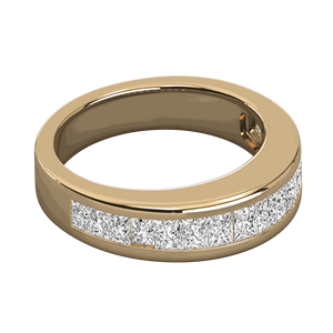 RITZIN Princess Lab Grown Diamond Half Eternity <b>Silver</b> <b>Wedding</b> <b>Band</b> for Her - Product Image 3