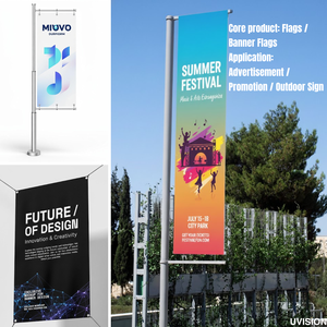 1pc Custom Size UV Printing PVC Hanging <b>Banner</b> Pennant Single Sided for Outdoor Sign - Product Image 3