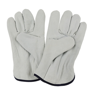 Venta al por mayor de piel de oveja blanca de alta resistencia de soldadura de cuero de seguridad de trabajo térmico guantes de conductor de cuero de vaca para los hombres con CE - Product Image 3