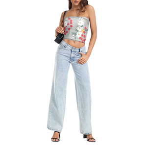 เสื้อครอปท็อปแบบสวมสำหรับผู้หญิง พิมพ์ลายแบบซับลิเมชั่น รับสกรีนโลโก้ เสื้อครอปหวานๆ เหมาะสำหรับใส่ไปปิกนิกและชุดลำลองสุดโรแมนติก - Product Image 5