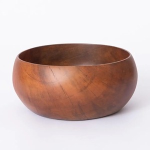 <b>Large</b> Round Shape Natural Wooden <b>Serving</b> <b>Bowl</b> Wooden <b>Bowl</b> for Salad Fruit Home Kitchen Dining Table Party and Wedding Use - Product Image 3