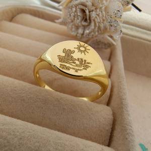 Sunset Desert Cactus Ring Grabado Valley Of The Sun Ring Arizona Cactus Adventure Lover Ring 925Silver Ring Traveler Gifts Ring - Product Image 2
