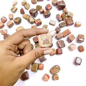 หินอัญมณี unakite ขัดเงาด้วยมือ-สมดุลทางอารมณ์และจักระหัวใจคริสตัลแบบไม่สั่นไหวมีพลังงานบวกและการต่อลงดิน - Product Image 5