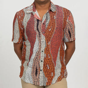 Camisa Batik de punto a la moda de verano para hombre, diseño cómodo, ajuste clásico, tela ligera transpirable, arte inspirado en el mercado global - Product Image 5