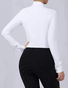 Chemise d'équitation pour femmes, manches longues, chemises d'équitation avec fermeture éclair 14, chemise de sport équestre - Product Image 5