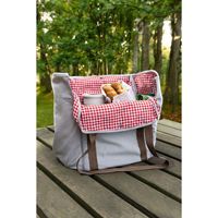 Nouveau design – Panier isotherme portable en coton multi-usages avec fermeture éclair et set de nappe pour pique-nique, plage et camping