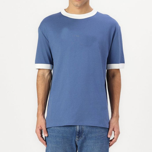 Ringer personalizado de los hombres de gran tamaño camisas de manga corta de corte suelto Casual sólido básico camisetas Ringer Blend camisetas - Product Image 1