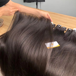 Venta al por mayor de mechones de cabello humano natural de un solo nudo súper fino de encaje HD de la mejor calidad de cierre frontal a precios competitivos - Product Image 1