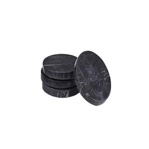 Dessous de verre en marbre noir en pierre ronde pour bureau à domicile dernière nouvelle conception forme ronde et vente - Product Image 4