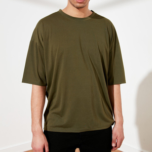 T-shirts pour hommes à coupe classique personnalisés, 230 grammes, poids lourd, 100% coton, séchage rapide, respirant, col rond uni, toile fabriquée au Pakistan - Product Image 6