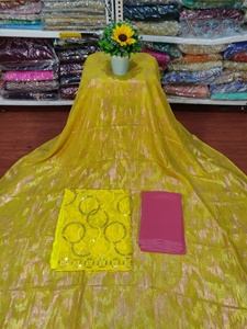 Vestido de Novia de Algodón/Poliéster Ligero con Cuentas, Estilo Étnico Atemporal, Jacquard Fransawi, Sarga Lisa, Tejido Ligero - Product Image 5