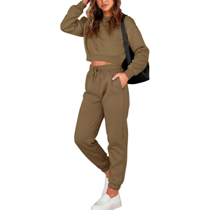 Women Training Gym Wear Track Suits Custom Made Two 2 Piece Sweat Suit Set Jogging Wear New Designs Tracksuit for Women - Product Image 1