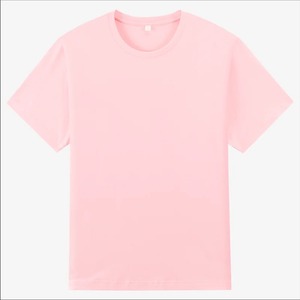 เสื้อยืดแขนสั้นผู้ชายสำหรับฤดูร้อน2025ผ้าฝ้าย100% ใหม่สีพื้นหลวมลำลอง-เสื้อสีชมพูแดงสำหรับขนาดพิเศษ - Product Image 4