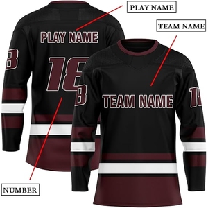 Best-seller Maillot de hockey sur glace pour homme manches longues brodé sublimation col V - Product Image 3