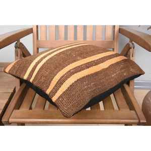 Oreiller en laine Kilim beige 18x18 pouces oreiller d'accent de luxe motif moelleux Vintage plume d'impression rustique pour la literie de noël - Product Image 4