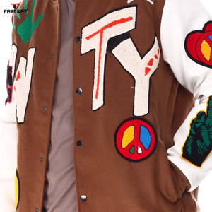 Latest High Quality Canvas 100% Cotton Long Sleeves Winter Windproof Breathable <b>Smart</b> Stylish College Bomber <b>Jacket</b> Unisex - Product Image 5