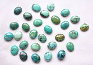 Tibétain Turquoise Forme Ovale Cabochons Turquoise Pierre Précieuse 7Carat Turquoise Pierre Précieuse Pour Bijoux 5 Pièces En Gros Lot 7*9mm Gemme - Product Image 2