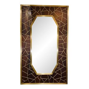 Miroir en bois avec incrustation de corne de résine miroir mural décoratif pour la maison miroir encadré pour salon chambre et hall décor à la maison élégant - Product Image 2