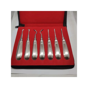 Juego de elevadores de raíz dental, 7 Uds., elevadores de luxación Manual de acero inoxidable, rectos curvos, clase II, certificado CE, etiqueta privada OEM - Product Image 1