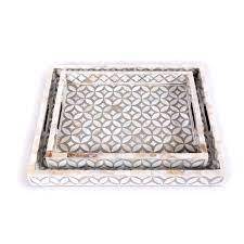 Plateau de service en nacre, accessoire de luxe pour la maison, plateau de service en nacre artisanal, finition élégante au prix le plus bas - Product Image 5