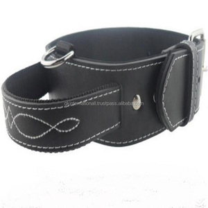 Nouveau design personnalisé collier de chien en cuir dans toutes les tailles avec poignée et nickel et laiton plaqué boucle à rouleau D anneau commande en gros - Product Image 5