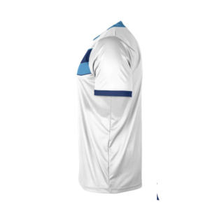 Combinaison de football rétro à demi-manches et col en V pour hommes, short contrasté, coupe automatisée, vêtements de football avec technique de sublimation - Product Image 4