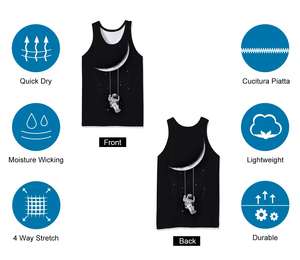 Camiseta sin mangas de algodón 100% para hombre, camiseta informal sin mangas con estampado 3D, tela transpirable ligera de talla grande para entrenamiento de gimnasio de verano - Product Image 6