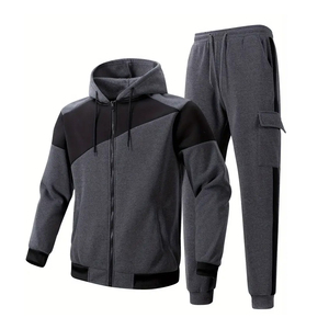 Conjunto Deportivo Cargo para Hombre, Pantalones Deportivos con Cremallera, 2 Piezas, Ropa Deportiva Informal para Correr y Hacer Ejercicio - Product Image 1