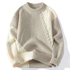 Pull en maille décontracté à col rond pour homme, nouvelle mode automne-hiver, chaud, ample, streetwear quotidien, taille plus, pulls en maille quotidiens - Product Image 2