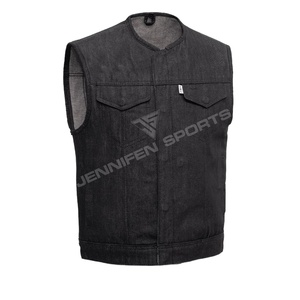 Chaleco de Motocicleta Corto de Invierno Hecho a Medida, 100% Tela Vaquera, para Hombre, Disponible en Todas las Tallas y Colores, Transpirable, Resistente al Viento, con Logotipo Personalizado - Product Image 1