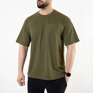 High Quality Custom <b>Men's</b> <b>T</b>-<b>Shirts</b> 100% Cotton Casual Solid Color Regular Fit with <b>Pockets</b> Breathable - Product Image 2