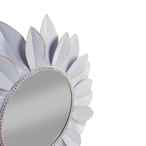 Espejo de Pared Moderno con Diseño de Hojas, Recubierto de Blanco, Plateado, Hecho a Mano, Ecológico, Decorativo, Premium - Product Image 5