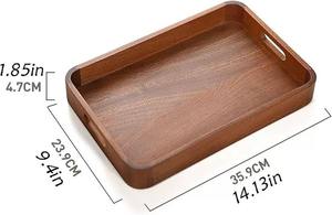Plateau de service décoratif en bois, jetable, écologique, style Japandi irrégulier, pour fêtes, thé, fruits, légumes, pain, usage domestique - Product Image 6