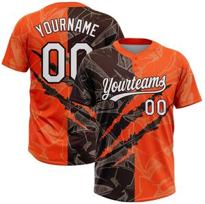 Maillot de club de softball, uniforme de ligue, 100% polyester, col rond, impression numérique, nom de l'équipe personnalisé, logo, positions (avant/gauche) - Product Image 2