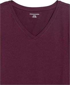 T-shirts décontractés à manches courtes et col en V pour femmes & Couleurs unies en gros : Fabricant de vêtements haut de gamme de qualité supérieure - Product Image 2