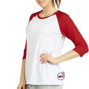 Gran oferta de calidad superior, camisa de manga larga de dos tonos de algodón para mujer, camisa en blanco sólida con cuello redondo para mujer - Product Image 2