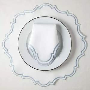 Rustic <b>linen</b> embroidered <b>placemats</b> blending tradition craftsmanship and natural tones for country style home dining decor - Product Image 3