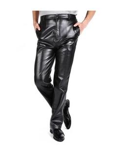 Vente en gros 2025 Pantalon en cuir formel d'affaires noir pour hommes Vêtements de travail Pantalon en cuir pour hommes de bureau avec logo personnalisé - Product Image 1