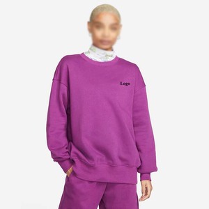 Sudaderas con capucha y sudaderas de mujer transpirables de talla grande con servicio OEM de cuello redondo de algodón de calidad superior de gran tamaño liso de Pakistán - Product Image 1