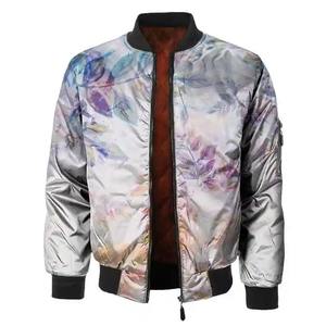 Vêtements de rue pour hommes Blouson d'aviateur en polyester et satin avec logo personnalisé et col montant pour le printemps au Pakistan - Product Image 6