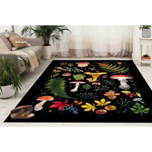 Alfombra con Estampado de Hongos: Moderna, para Exteriores, Fácil de Limpiar, Alfombra de Baño, Alfombra Suave No Tejida - Product Image 1